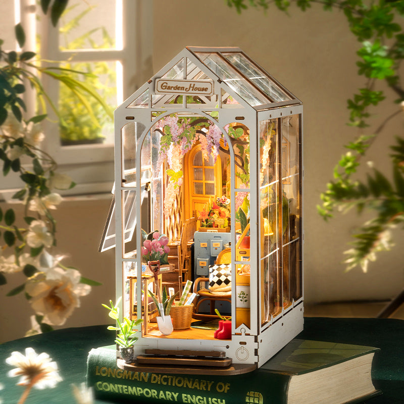 DIY Book Nook Kit – Garden House Bookshelf Insert Decoration