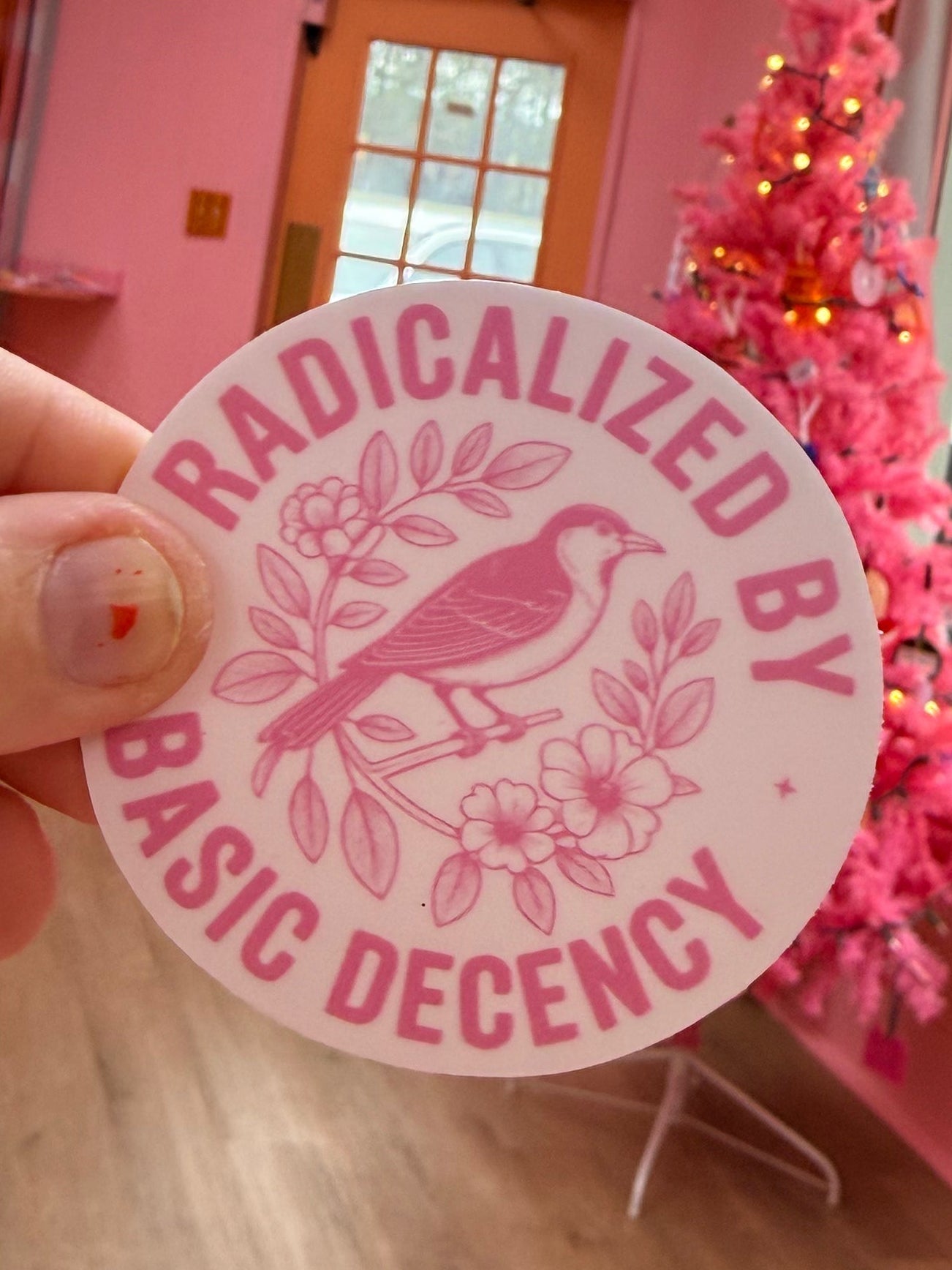 “Radicalized by Basic Decency” Sticker