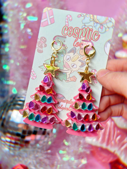 Ceramic Christmas Tree Earrings
