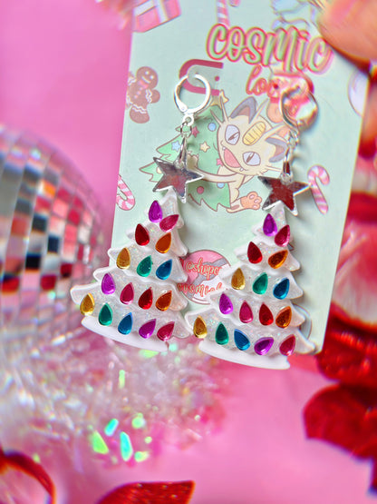 Ceramic Christmas Tree Earrings