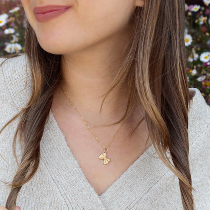 Dainty Bowtie Pasta Charm Necklace – 14k Gold Filled | Handmade Foodie Gift