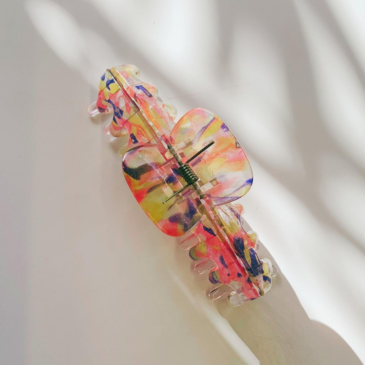 Velvet Claws Hair Clip | The Lobster in Translucent Blooms | Claw Clip in Velvet Travel Bag