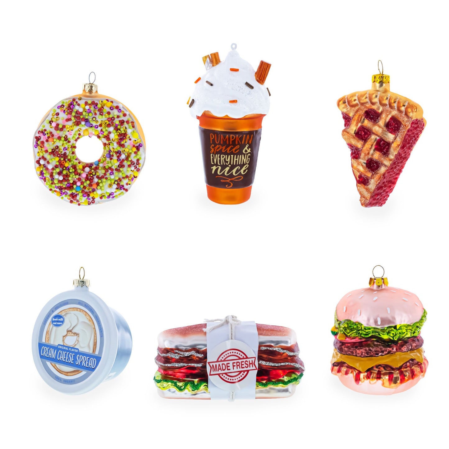 Hot Dogs Pack Glass Christmas Ornament